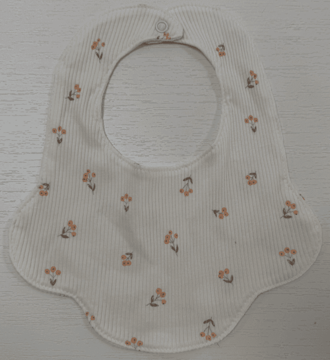 Floral Ribbed Baby Bib — baby bib