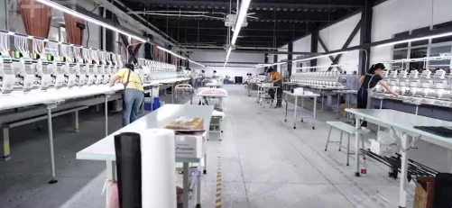 Embroidery equipment pictured in the company brochure